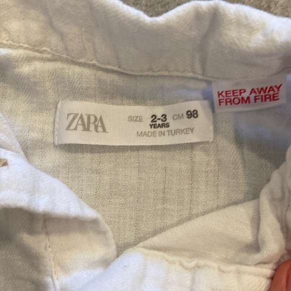 Zara Boys White Collar Tshirt, Sz 2-3 Years - Picture 2 of 6